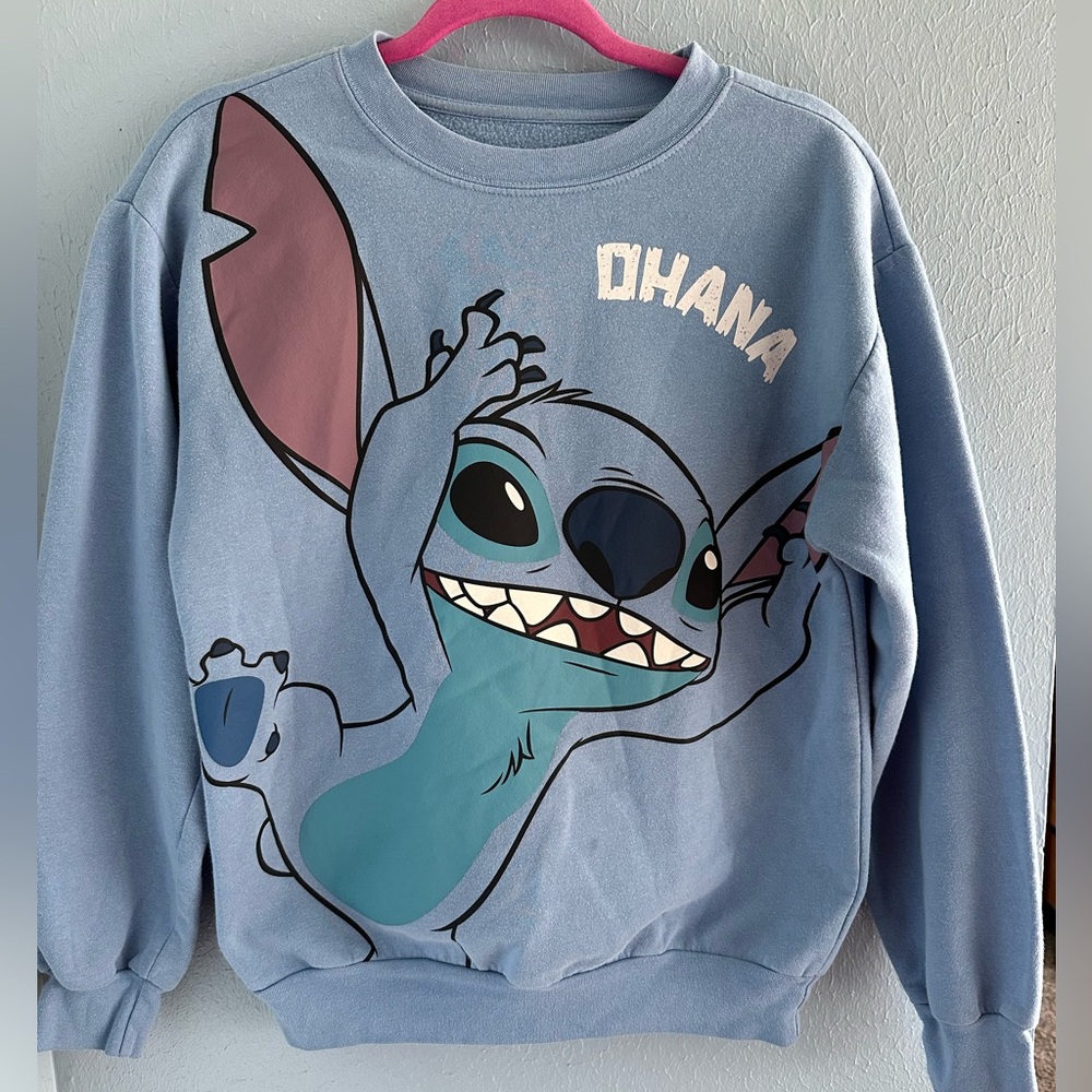 Disney Stitch Ohana Sweatshirt Youth M 7–9 Blue